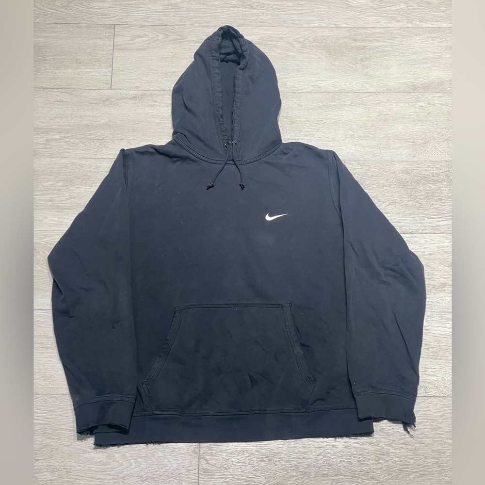 NIKE Side Swoosh Hoodie Sweatshirt Distressed Faded Embroidered Thrashed Size XL